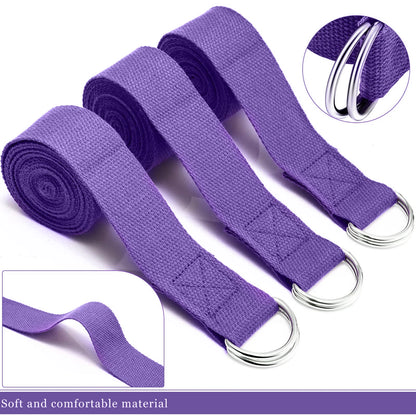 Yoga Strap Cotton Exercise Yoga Belt Adjustable