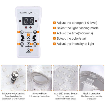 7 Colors Light LED Face Neck Beauty Mask Photon