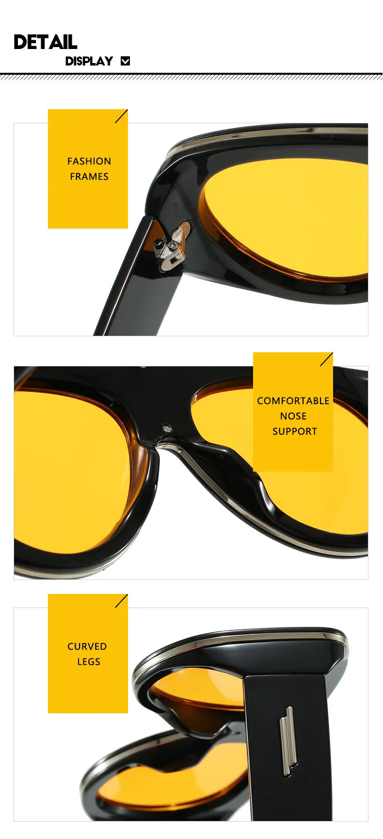 Vintage thick frame stripe oval sunglasses for women