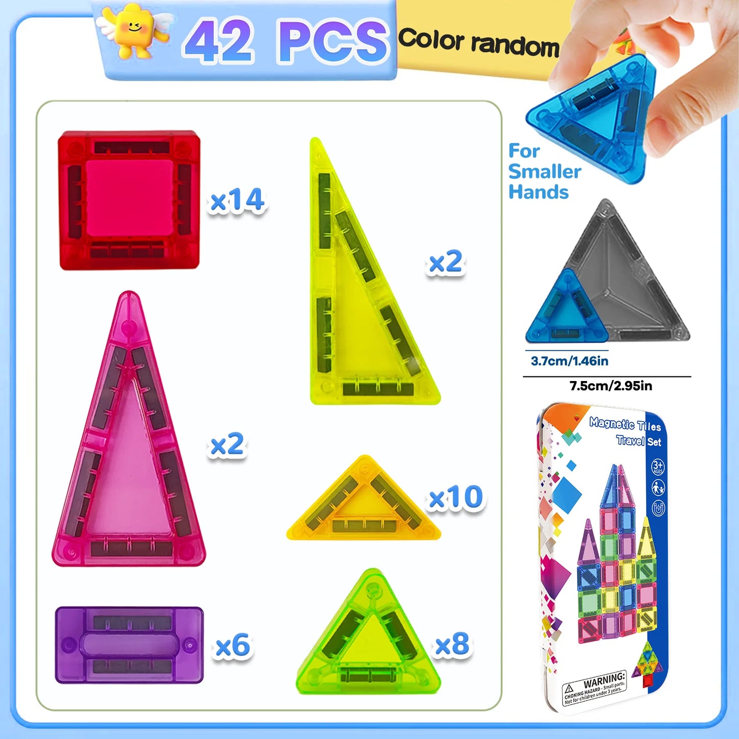 Mini Magnetic Building Blocks Set with Storage Box