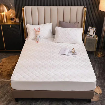 Crystal Velvet Thicken Quilted Mattress Cover Pillowcase