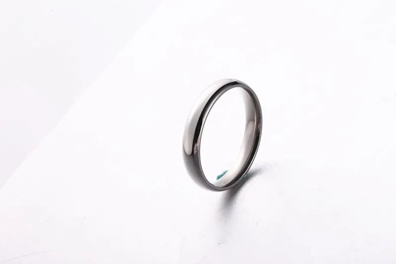 Simple 4mm 6mm Titanium Ring Women Men Prevent Allergy