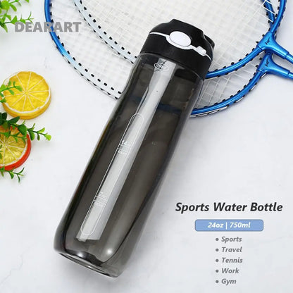 750ml Portable Sports Water Bottle With Straw For Camping Outdoor