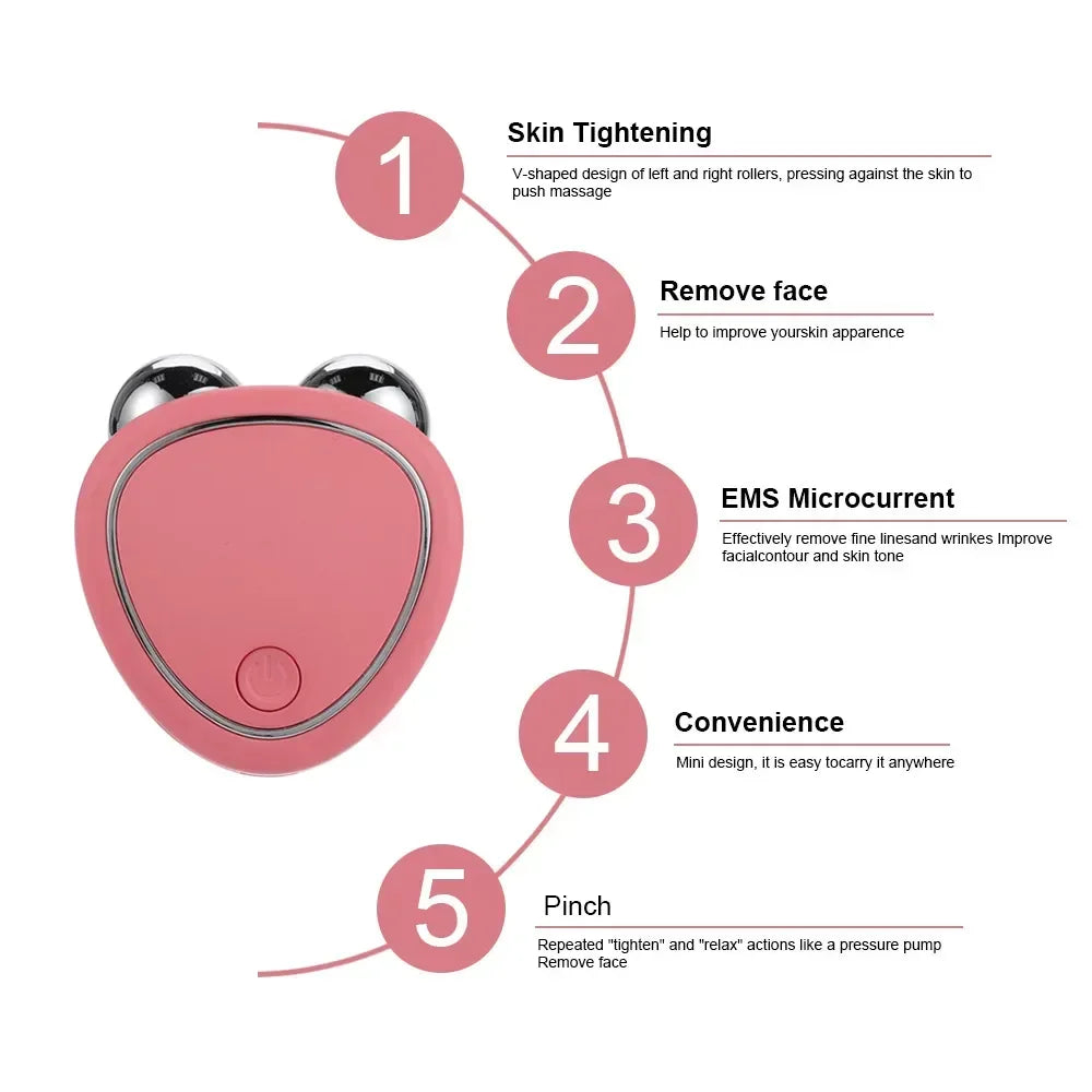 EMS Face Lifting Device Facial Microcurrent Roller Massage