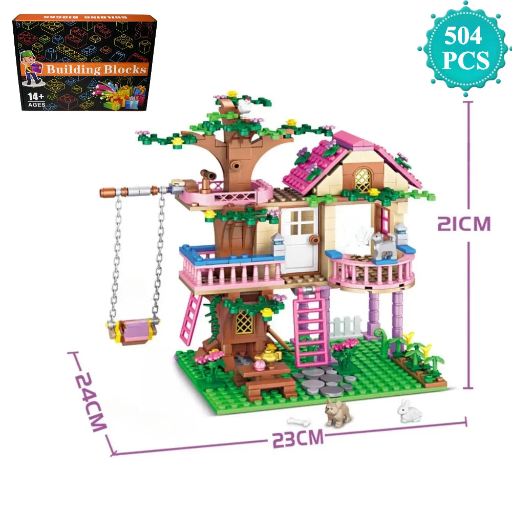 Friends City Tree House Summer Holiday Villa Castle For Kid