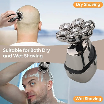 7D Head Electric Razor for Men Multifunctional Bald Head Shaver