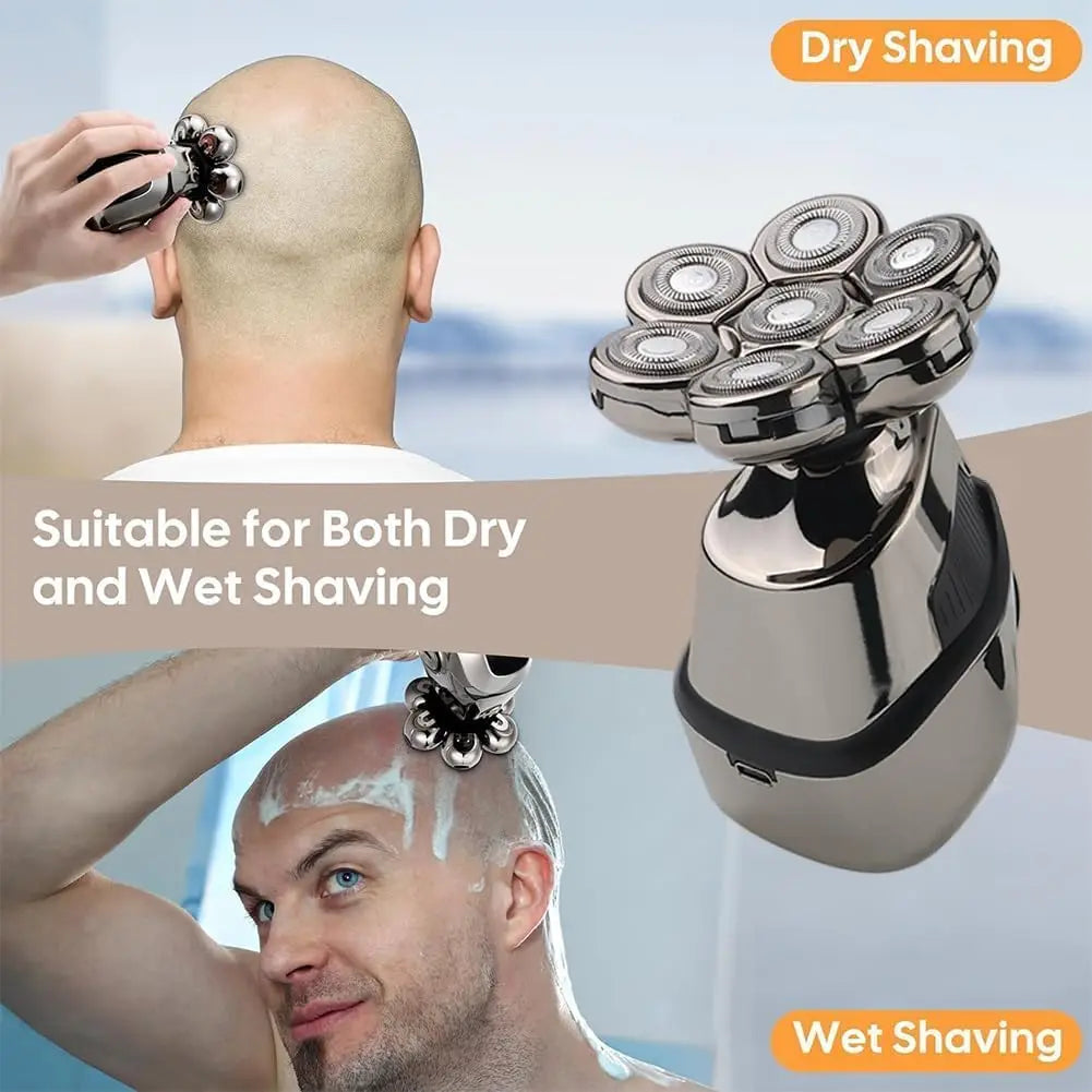 7D Head Electric Razor for Men Multifunctional Bald Head Shaver