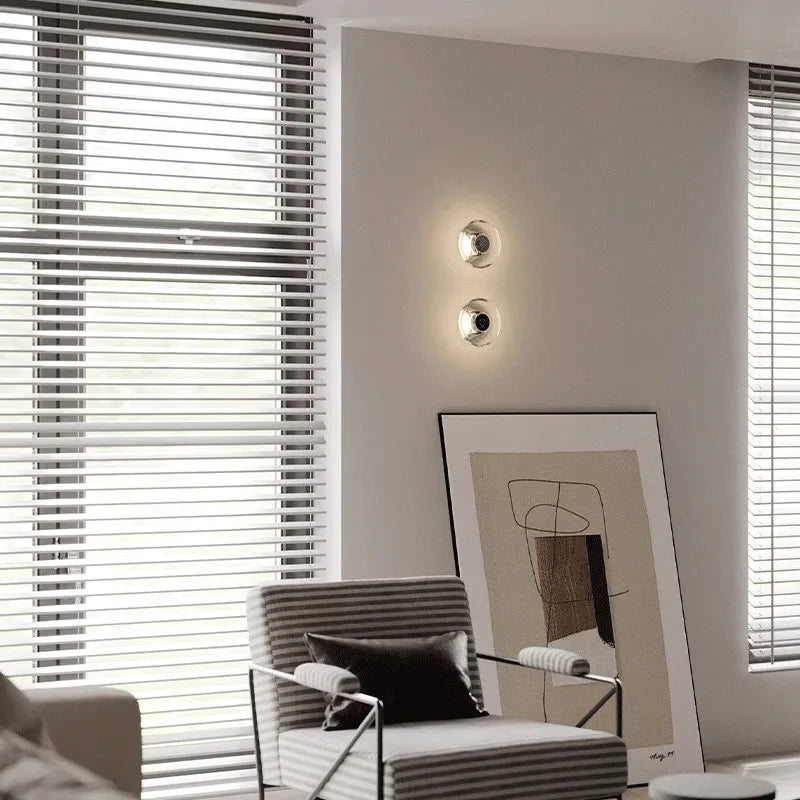 Modern Round Crystal Bedside Lamp Bedroom Living Room
