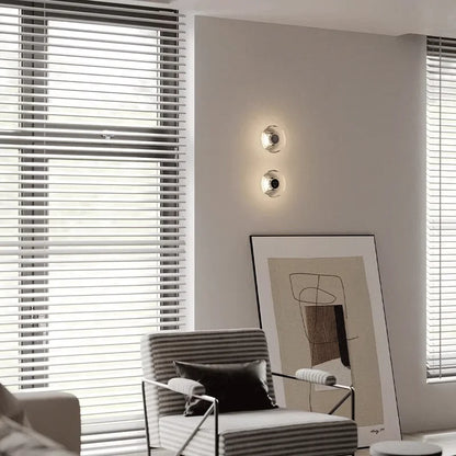 Modern Round Crystal Bedside Lamp Bedroom Living Room
