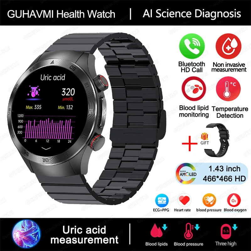 2025New Laser Therapy ECG+PPG Smartwatch For Men Women