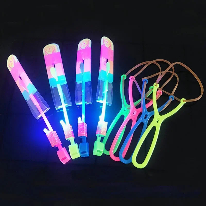 5/10Pc LED Flying Arrow Rocket Toys - Rubber Band