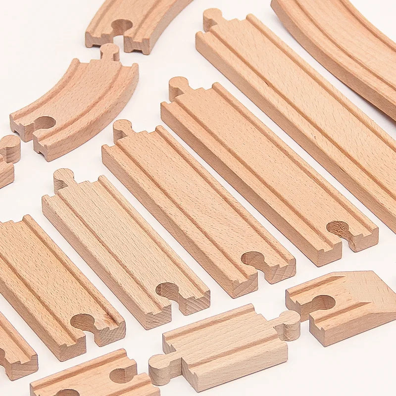 New Kinds Wooden Track Parts Beech Wooden Railway Train