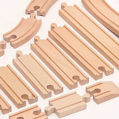 New Kinds Wooden Track Parts Beech Wooden Railway Train