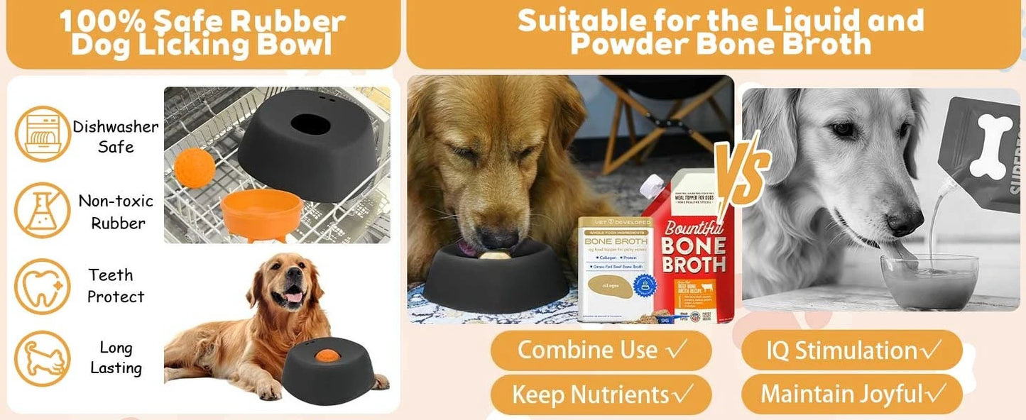 Slow Feeder Dog Bowls for Liquid Treat Bone Broth
