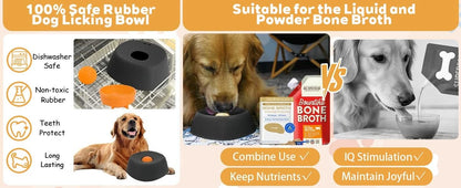 Slow Feeder Dog Bowls for Liquid Treat Bone Broth