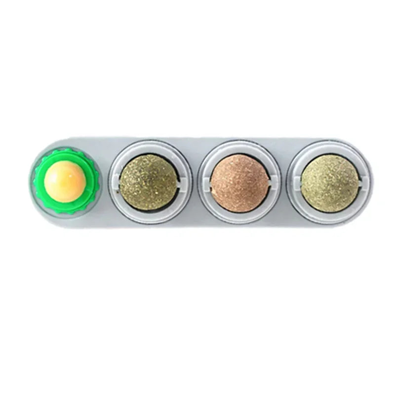 4 in 1 Rotating Catnip Silver Vine Ball Teeth Cleaning Acne Prevention