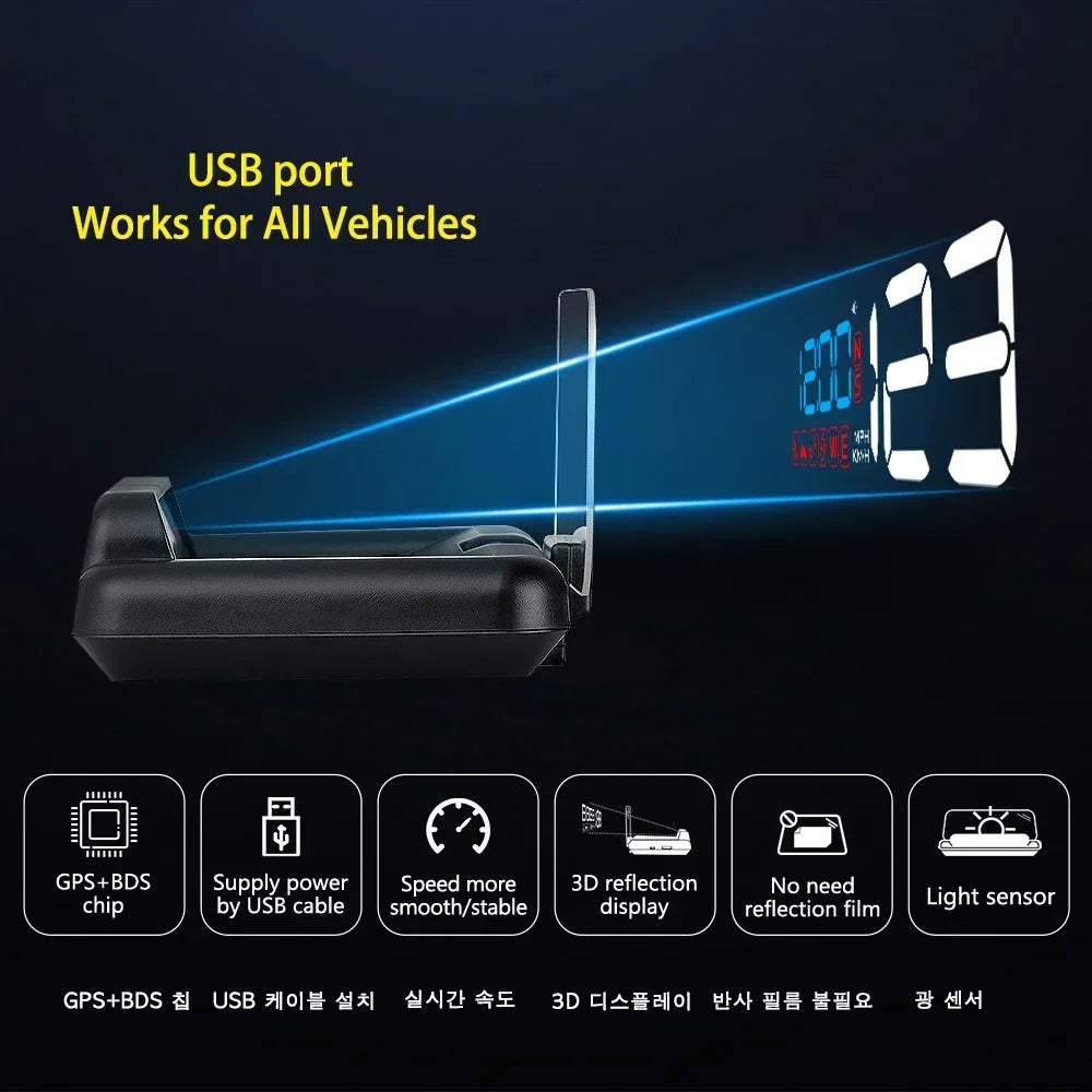 Gauge Display Car Head Up LCD Car Digital Odometer