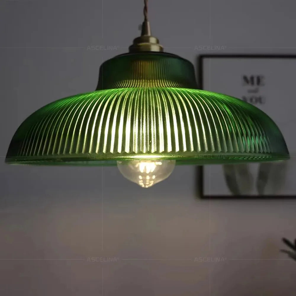 Nordic Glass Pendant Light Green Hanging Lamp Living Room