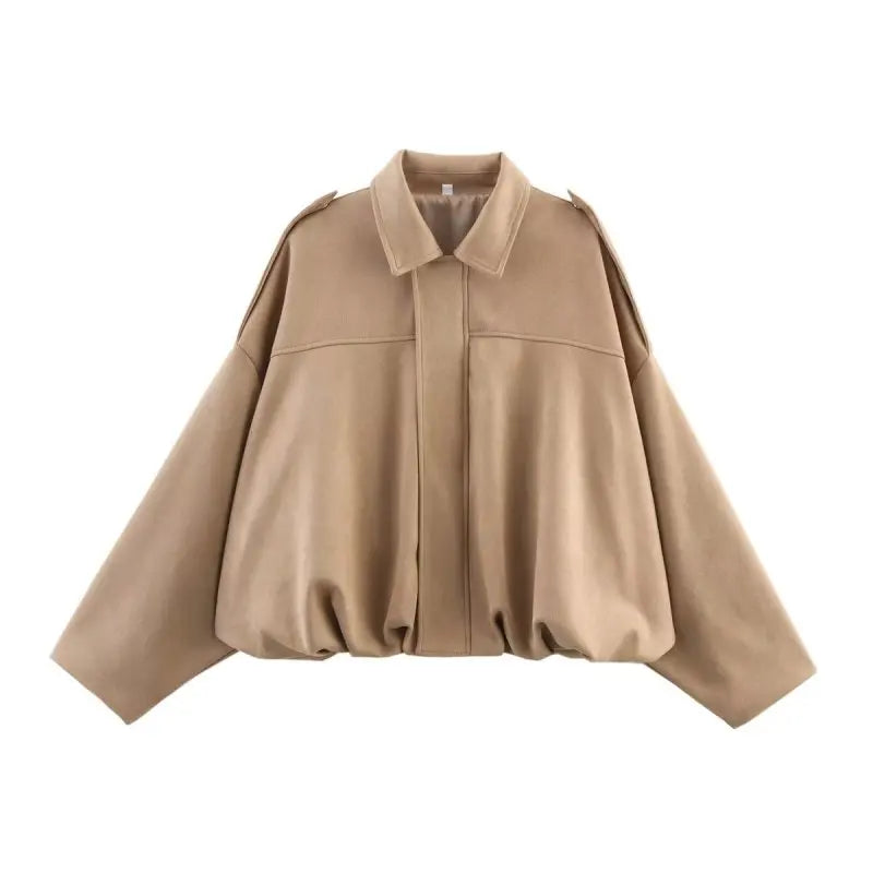 Women's Street Fashion Solid Coats Bat Sleeves Vintage Jackets