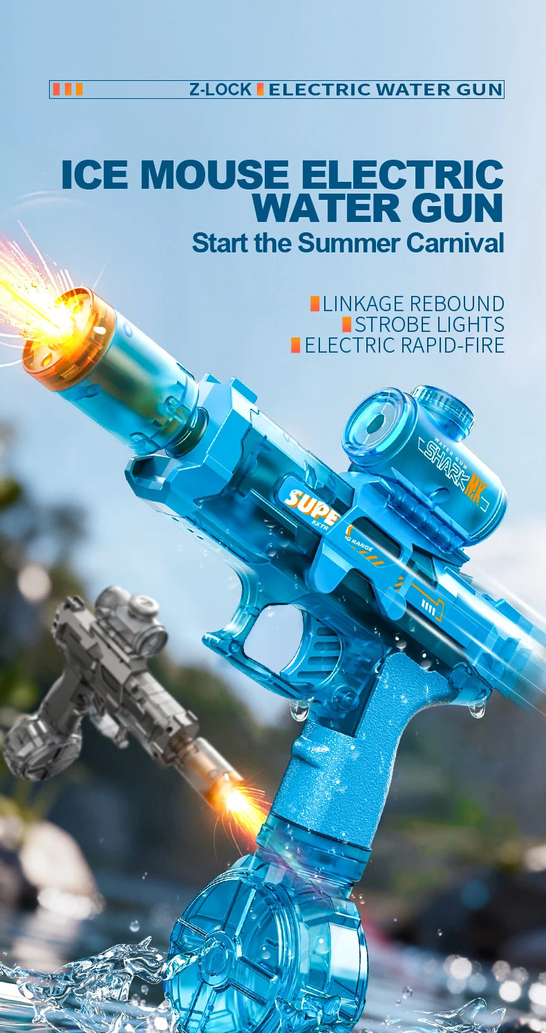 Simulated Firing and Recoil Electric Water Gun Toys Children
