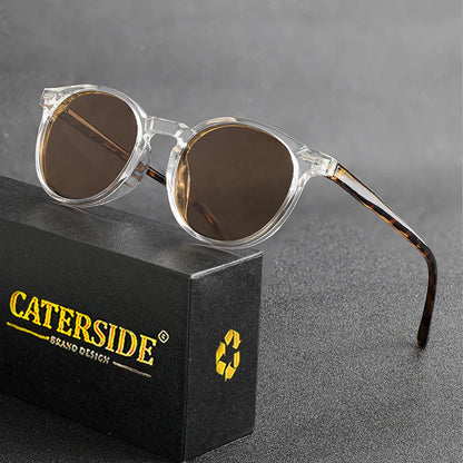 Retro Polarized Round Sunglasses Men TR90 / Acetate Vintage