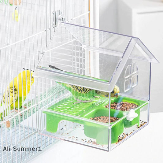Hanging Parrot Feeder Prevent Scattering Bird Feeding Bowl