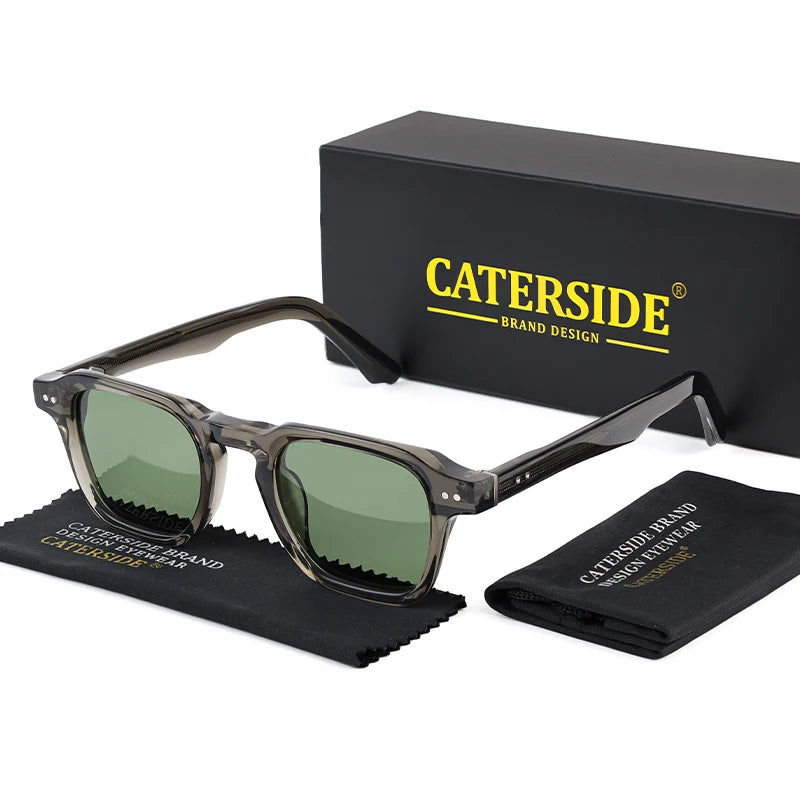 CATERSIDE Retro Polarized Sunglasses Men Travel Eyewear