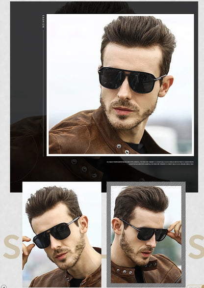 VIVIBEE Men Night Vision Sunglasses Photochromic Pilot
