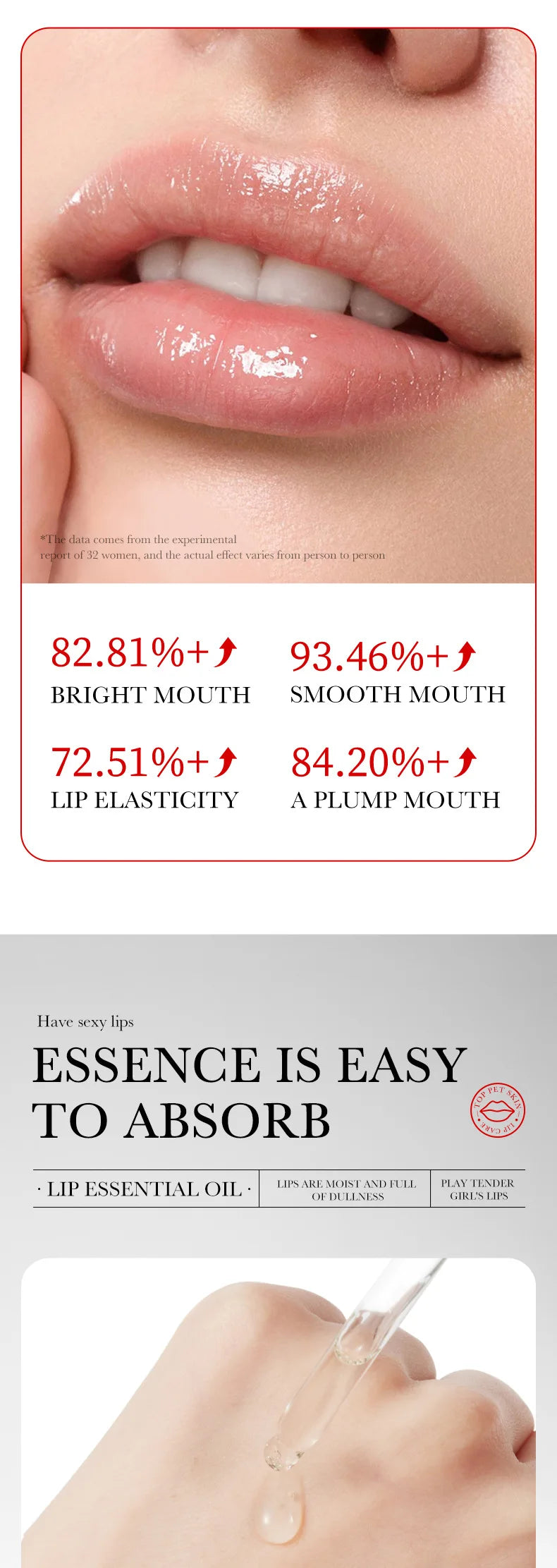 Lip Booster Plumping Serum Oil Hyaluronic Acid Moisturising