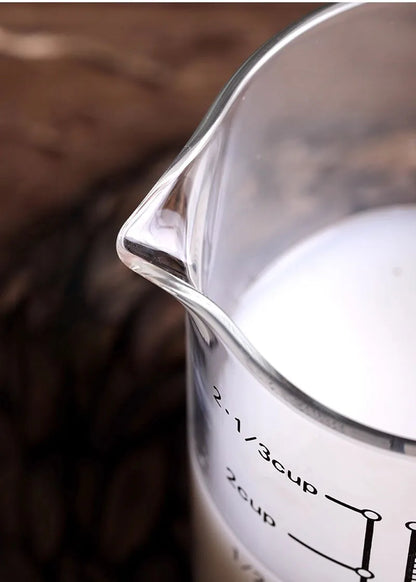 Heat-resistant Glass Measuring Cup With Wood Lid
