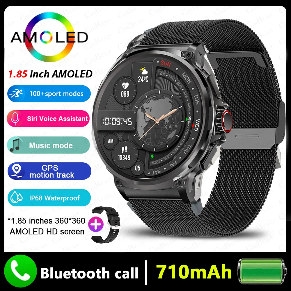 New Military GPS V69 Smart Watch Men 1.85 inch 710 mAh