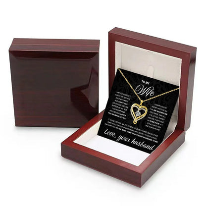 To My Wife From Husband 925 Silver Eternal Heart Necklace