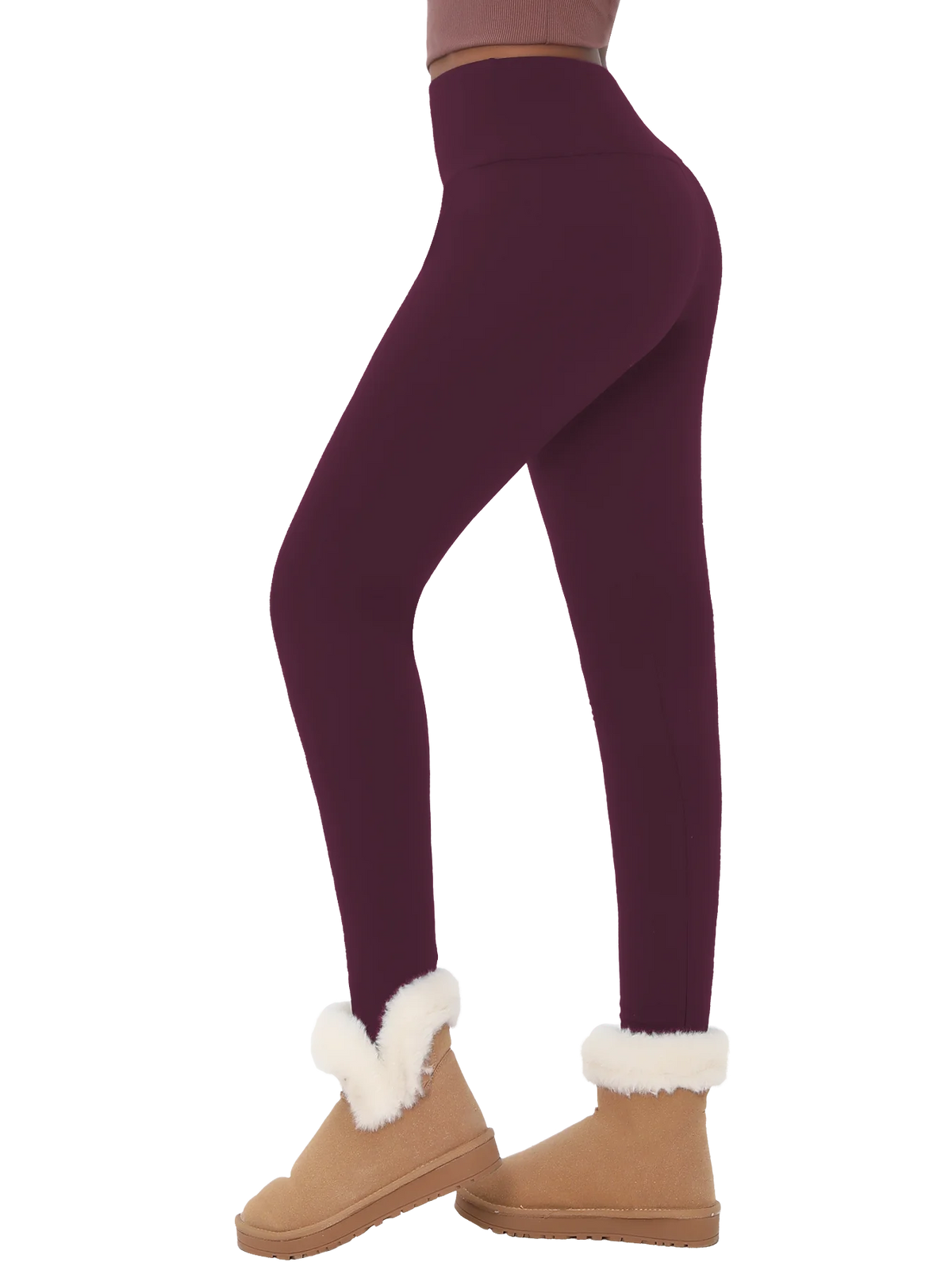 Womens Thermal Fleece Lined High Waisted Leggings