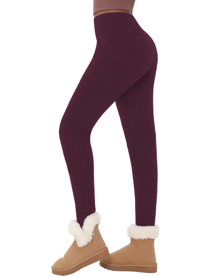 Womens Thermal Fleece Lined High Waisted Leggings