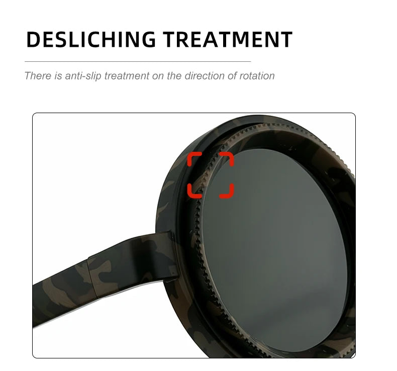 Polarized Small Frame Round Steampunk ND9 Adjustable