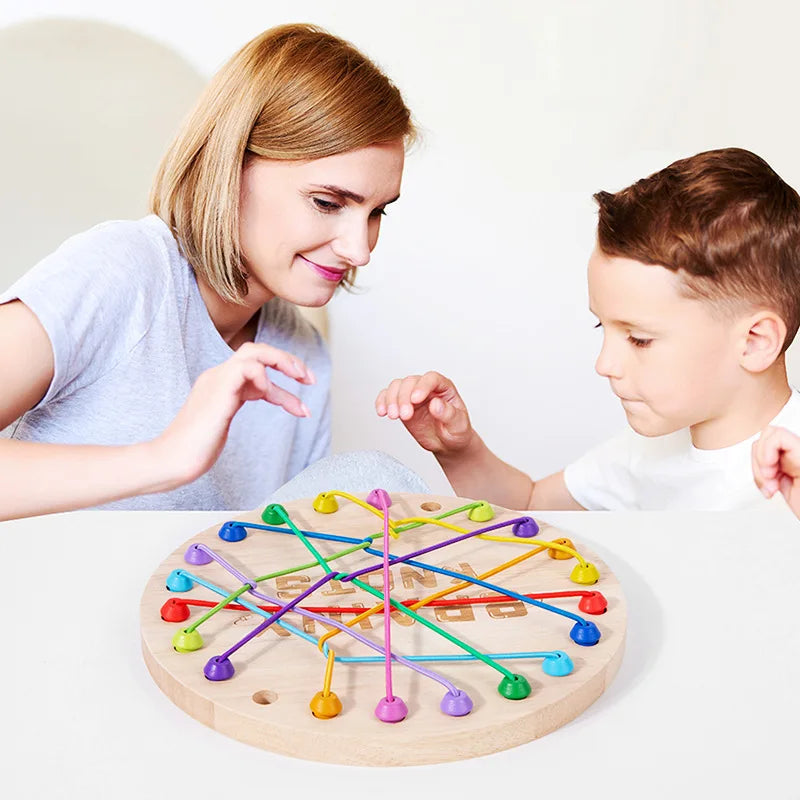 Rubber Wood Twisted Rope Puzzle Game Brainy Knots Rope