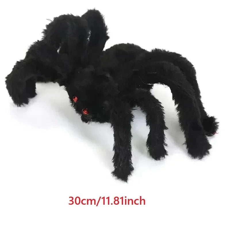 Giant Black Plush Spider Halloween Decoration Props
