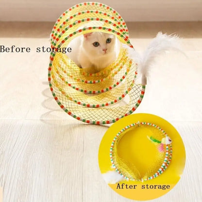 Creative Foldable Cat Coil Tunnel Toys Stretchable