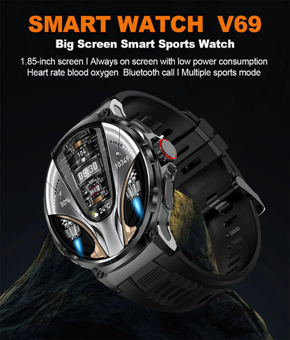 New Military GPS V69 Smart Watch Men 1.85 inch 710 mAh