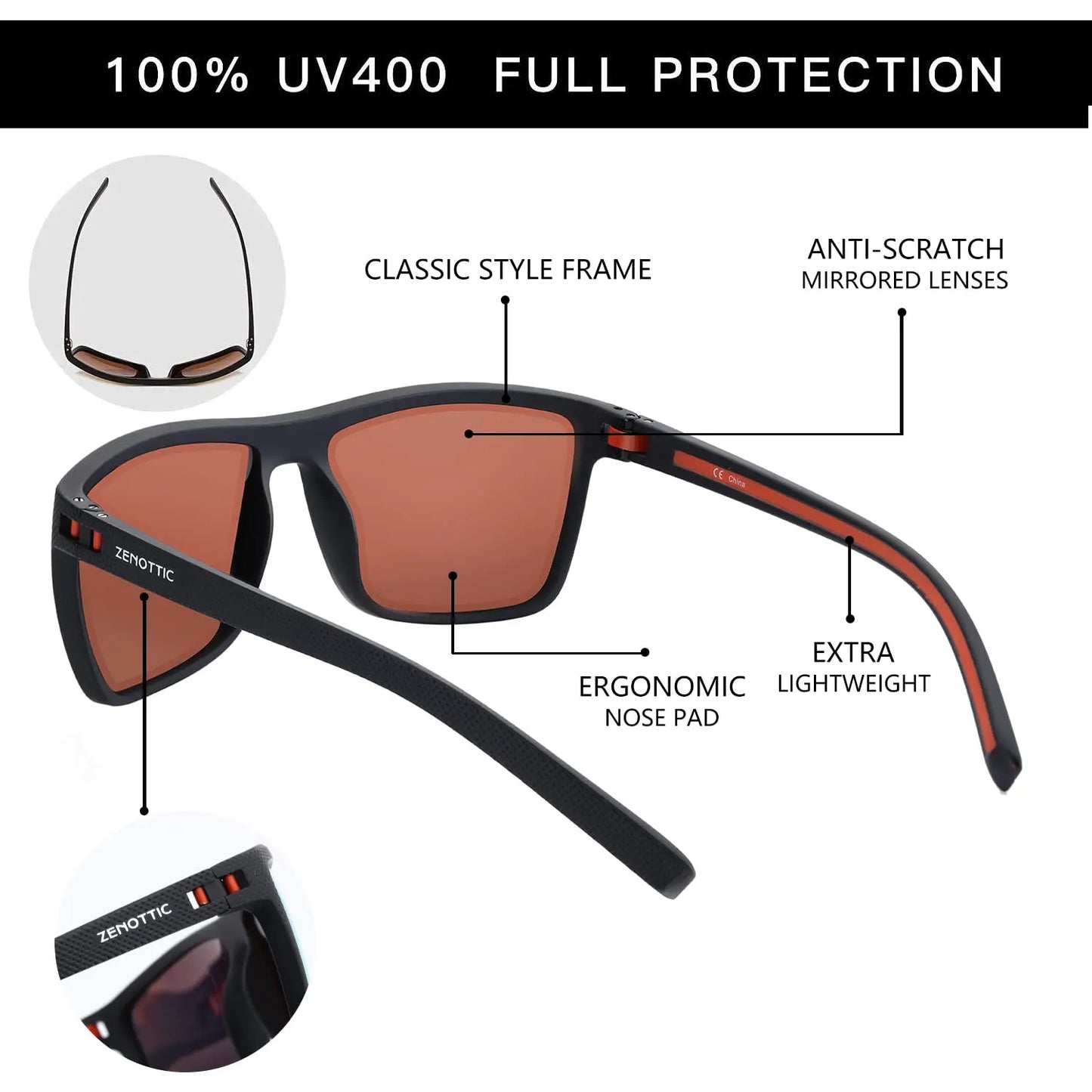 Polarized Sunglasses for Men Shades Lightweight TR90 Frame