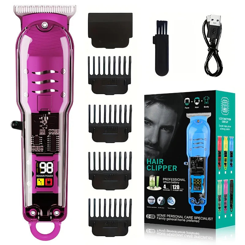 Hair Cut Machine Rechargeable Hair Clippers Transparent