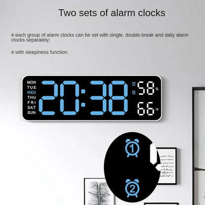 Large Digital Wall Clock Temperature and Humidity