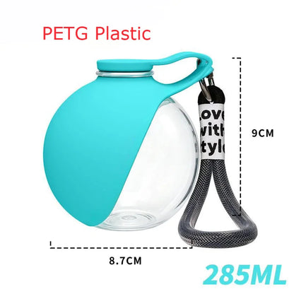 Small Dog Water Bottle 285ML Stainless Steel/PETG Convenient