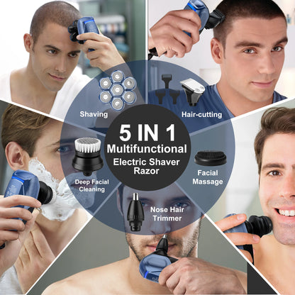 6-in-1 7D Head Shavers for Bald Men Electric Razor