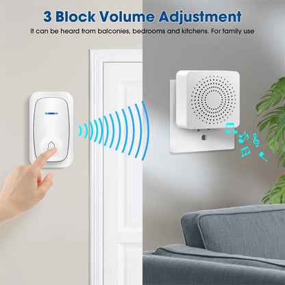 USB Wireless Doorbell Waterproof Welcome Chime Home Door Bell