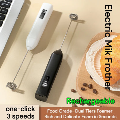 HOT  Electric Milk Frother + Egg Beater Wireless Type-C Charging