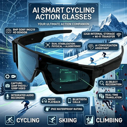 AI Smart Sports Glasses 800W HD Camera Smart Glasses