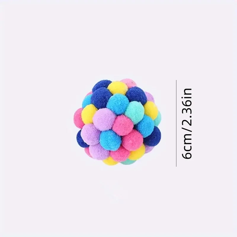 Cat Toys Cat Plush Ball Toy Pet Elastic Bell Ball