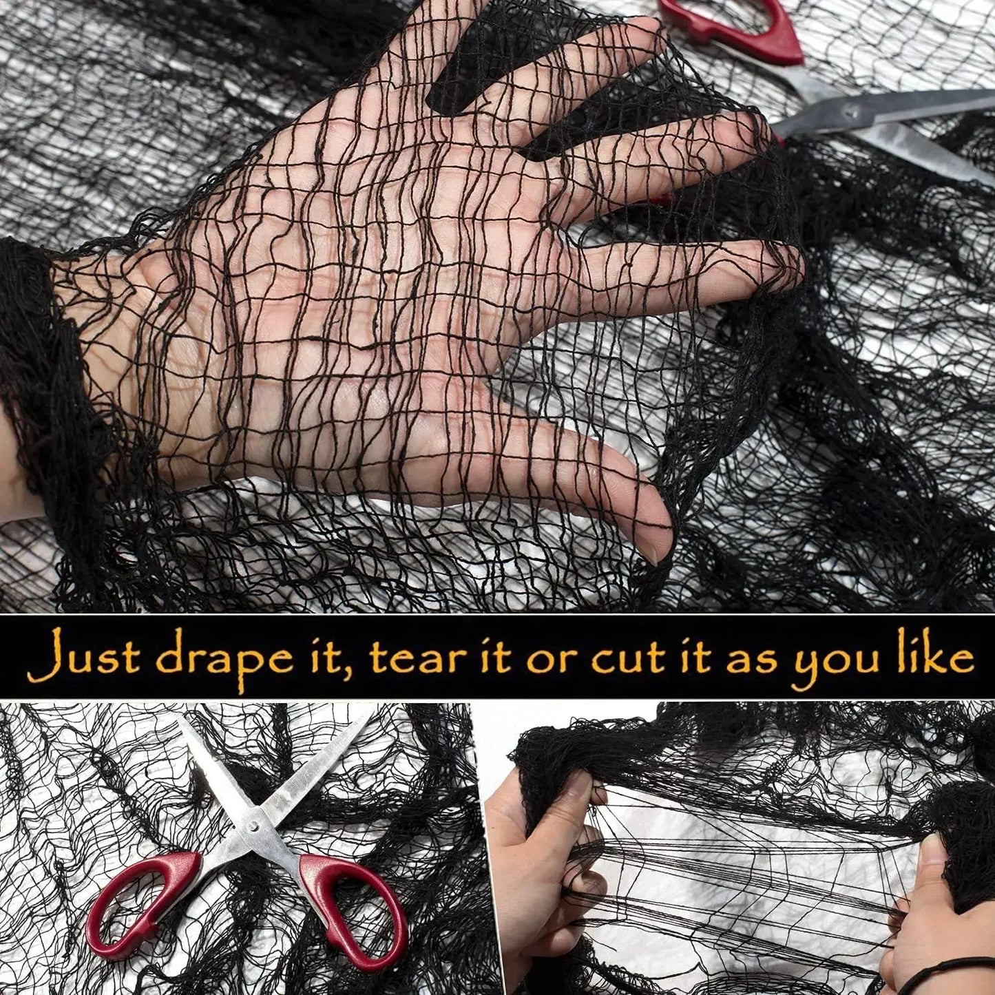 Halloween Decorations Black Creepy Gauze Cloth