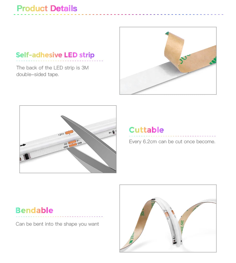 RGB LED Strip Light Addressable SPI Dream Flexible Ribbon Tape
